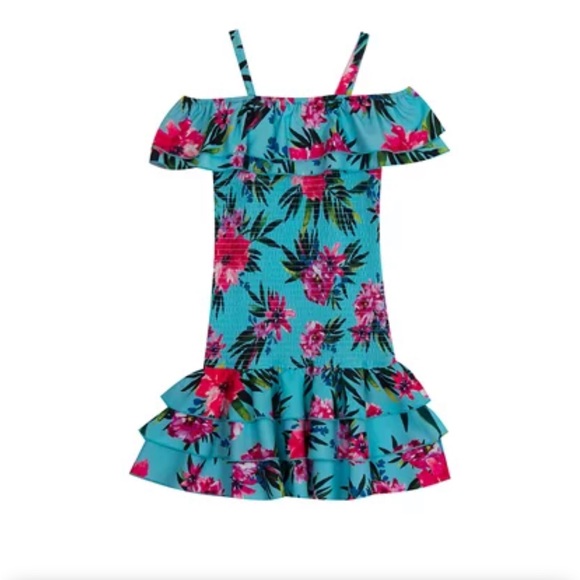 RARE EDITIONS - TROPICAL SMOCKED NECK - Picture 2 of 8